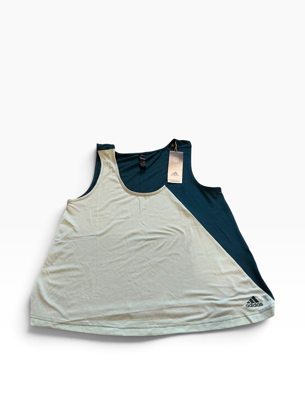 Adidas scoop neck training tank women’s teal colorblock sleeveless size XS